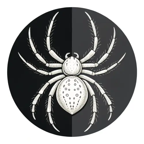 Stylish Black and White Spyder Icon