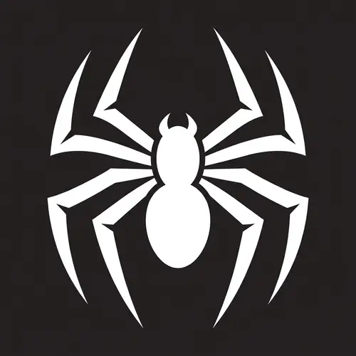 Stylish Black and White Spyder Icon
