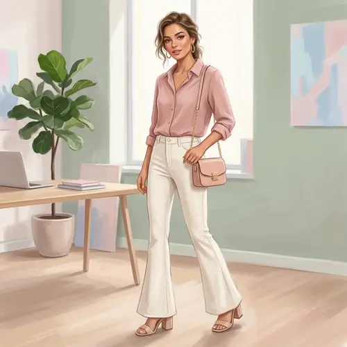 Chic Fashion: Young Model in Pink and White