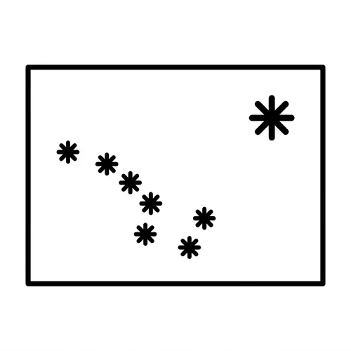 Alaska Flag Line Art with Ursa Major Constellation