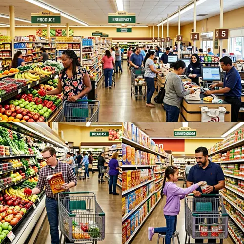 Supermarket: Fresh Produce & Aisle Selection