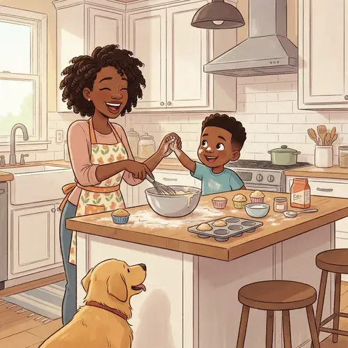 Mother-Son Cupcake Fun in the Kitchen