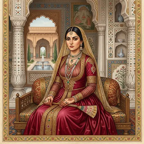 Elegant Public Figure from Mughal Empire | Historical Portrait