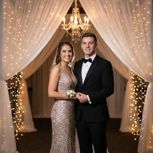 Glamorous Prom Portraits with Fairy Lights