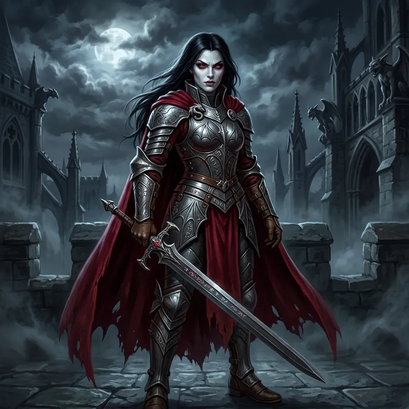 Mythic Vampire Warrior - Gothic Fantasy Art