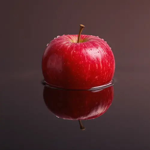 Hyper-Realistic Red Apple on Water