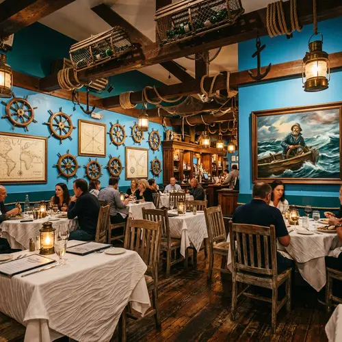 Nautical-Themed Restaurant: Azure Hues & Maritime Decor