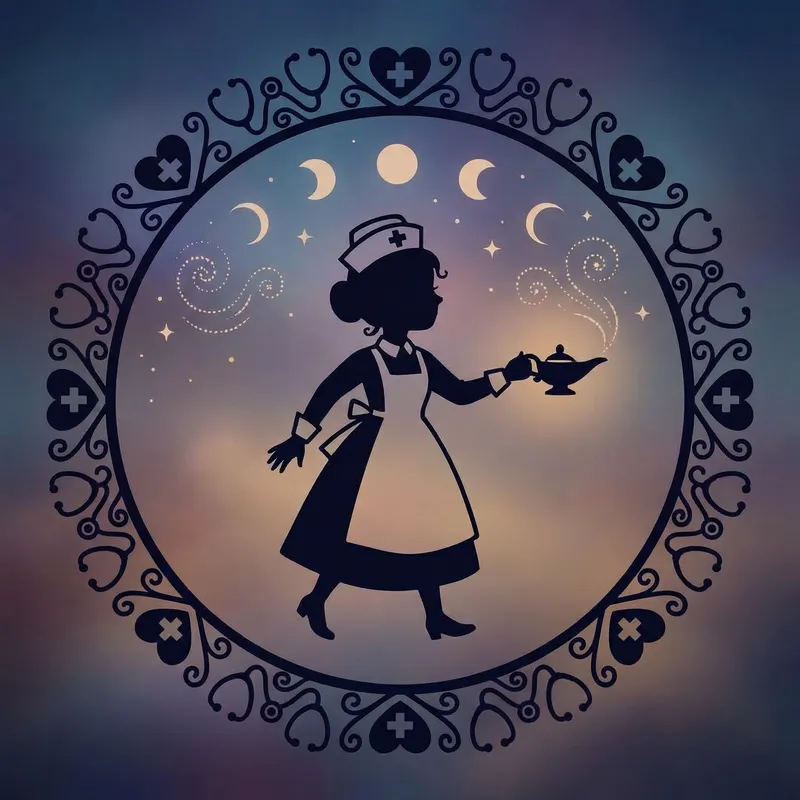 Whimsical Nurse Silhouette Art