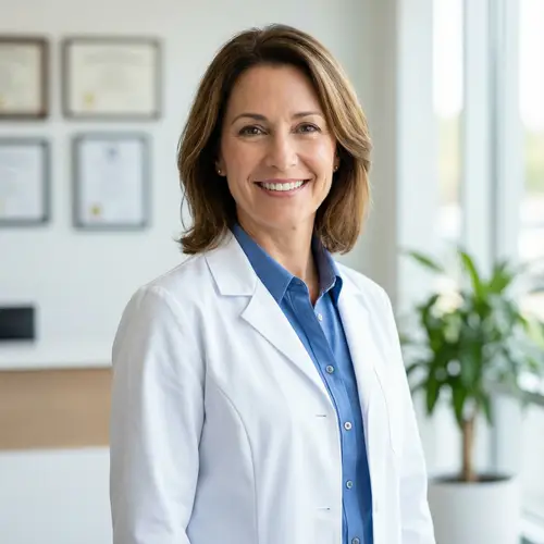 Trustworthy Doctor Headshot in White Coat