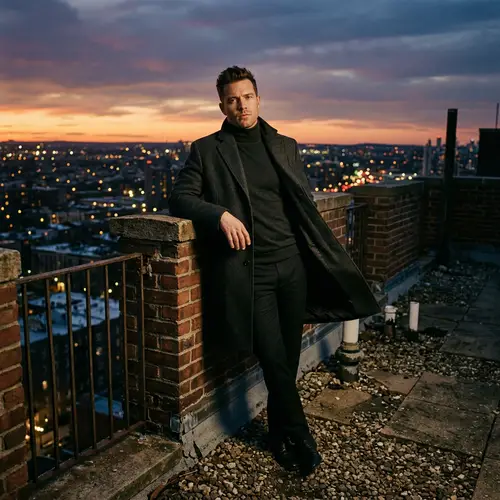 Regal Rooftop Presence at Dusk