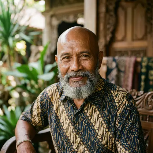 Portrait of a Javanese Bald Man with Beard
