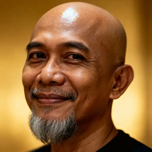 Portrait of a Javanese Bald Man with Beard