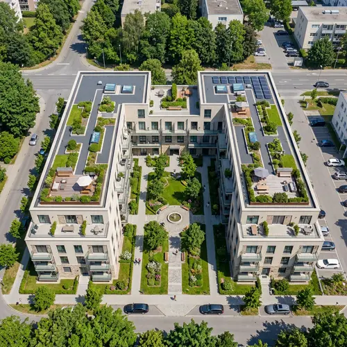 Three-Story U-Shape Building - Unique Architectural Design