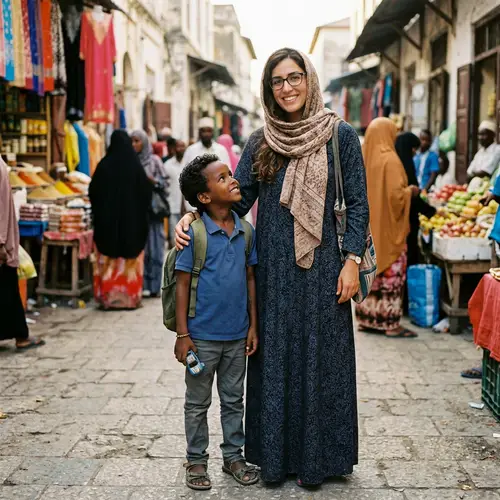 Somali Boy with Middle-Eastern Woman: Cultural Harmony Captured