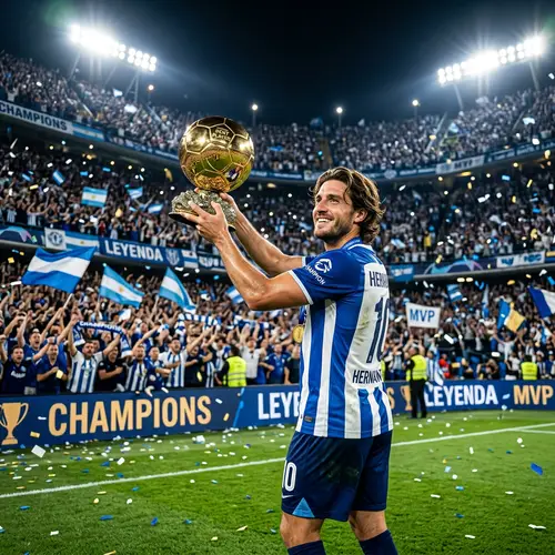 Top Male Football Player with Golden Ball Trophy