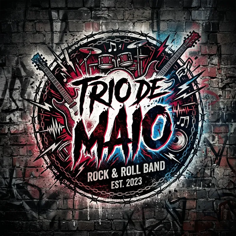 Rock Band Logo Design for Trio de Maio