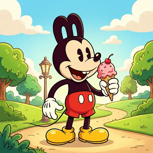 Mickey Mouse Enjoying Icecream | Classic Cartoon Character