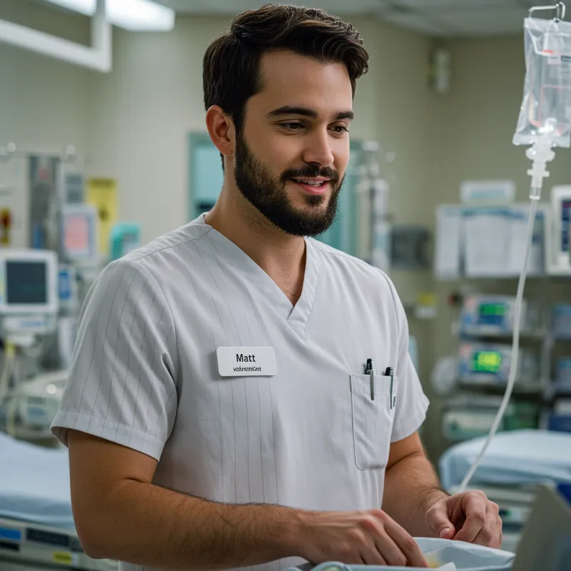 Matt Working in a Hospital