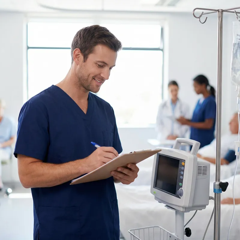 Handsome Male Nurse: Compassionate Care in Scrubs