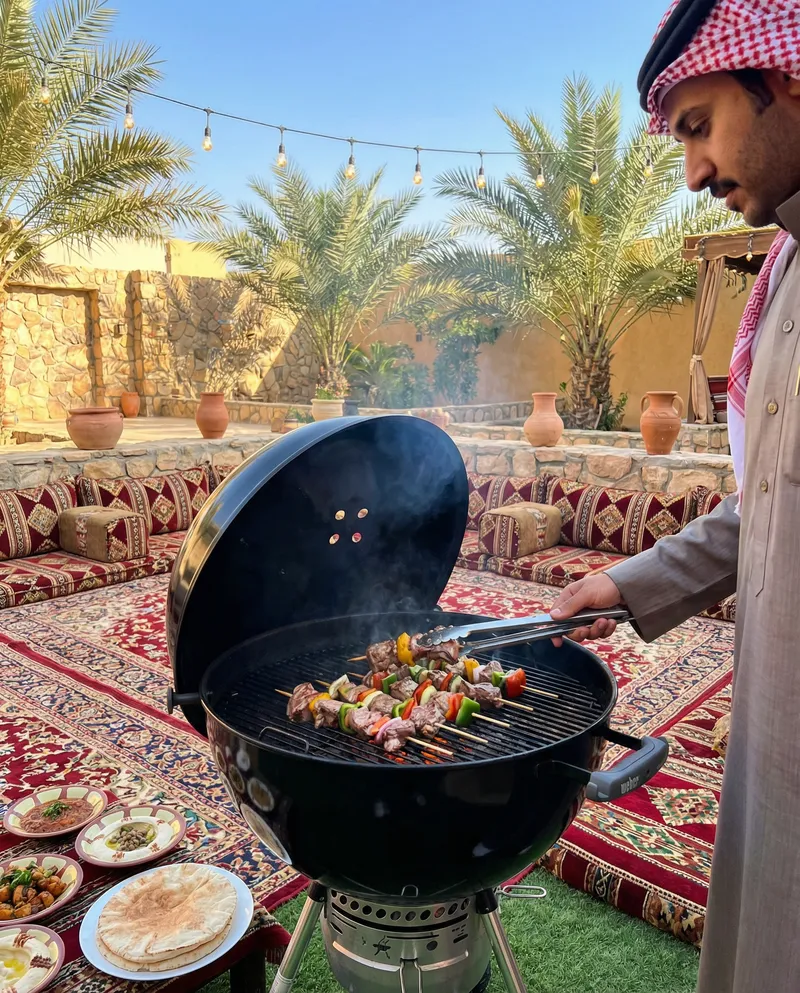 Weber Barbecue Grill in a Saudi Backyard