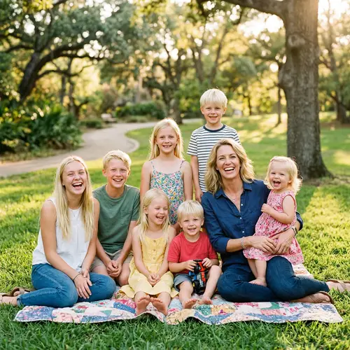 Fit Divorced Mom of Seven with Blonde Kids