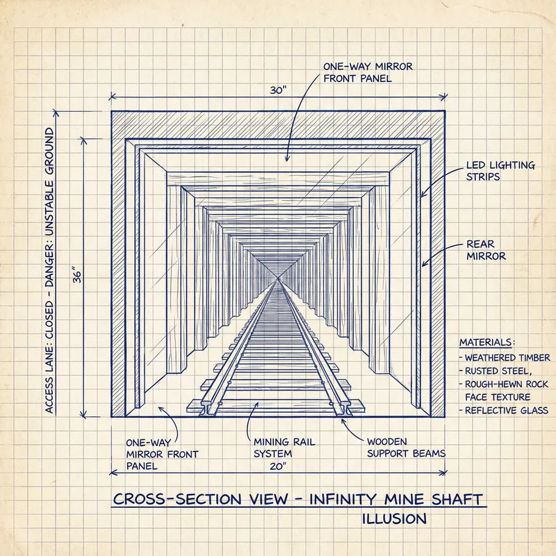 Infinite Mine Tunnel Mirage | Optical Illusion Sketch Infinite Mine Tunnel Mirage | Optical Illusion Sketch