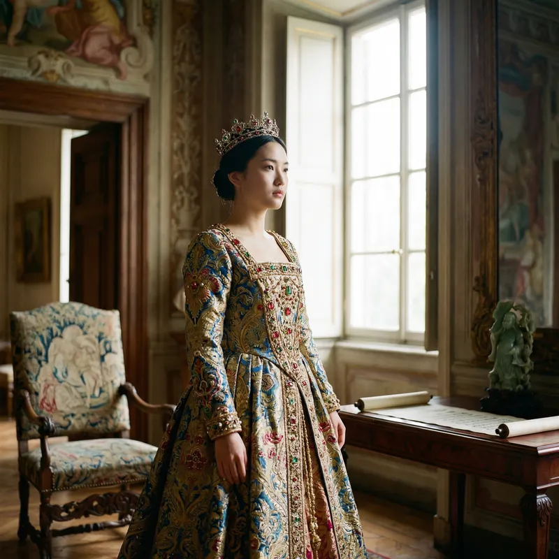 Regal Portrait of an Elegant Asian Princess