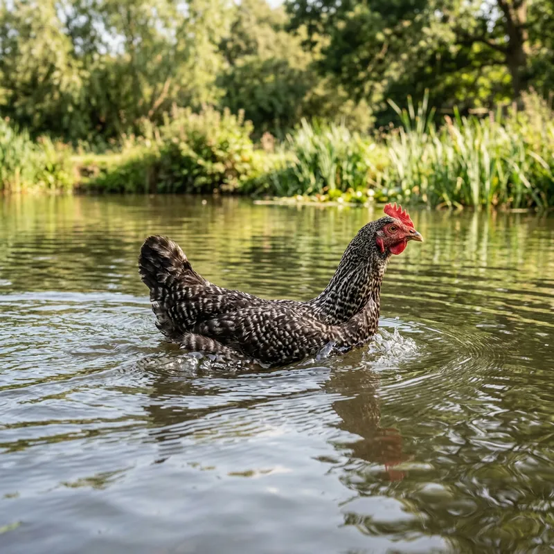 Chicken Swimming - A Fun View Chicken Swimming - A Fun View