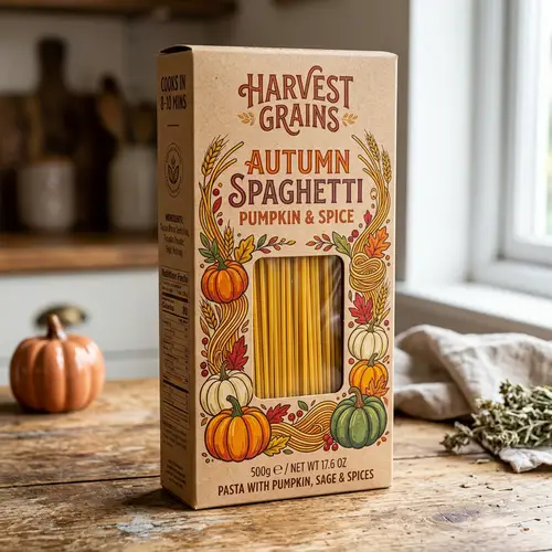 Pumpkin & Spaghetti Cardboard Packaging Design