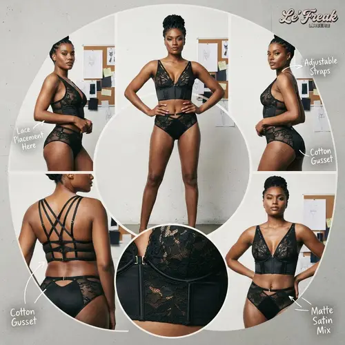 Irresistible All-Black Lingerie for Le' Freak