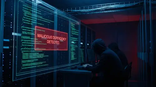 High-Tech Server Room: Malicious Dependency Alert