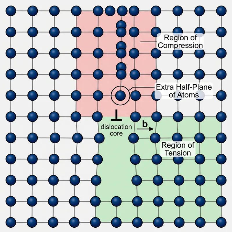 Visual Overview: Crystal Lattice Edge Dislocation Insight