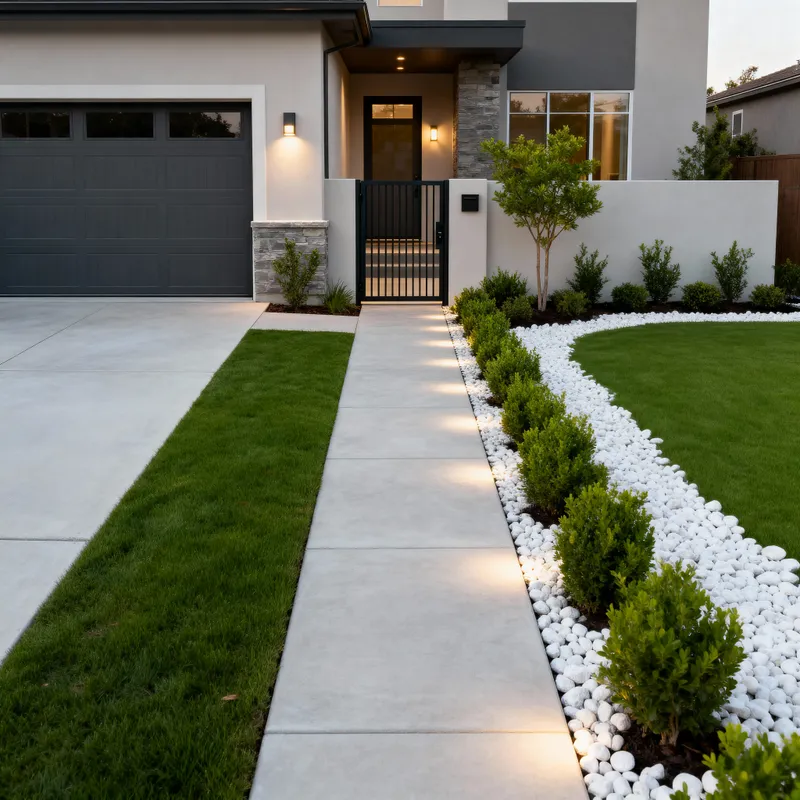 Creative Front Yard Landscape Ideas for Large Driveways