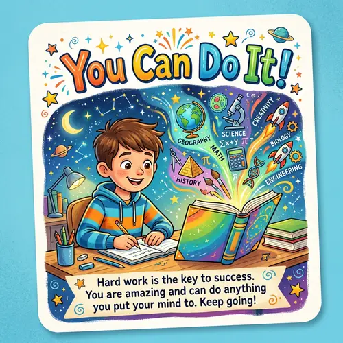 Motivational Card for 11-Year-Old to Succeed in Studies