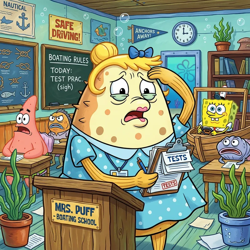 Mrs Puff: Animated Blowfish Boating School Teacher