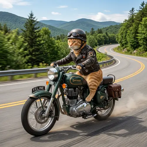 Cat Riding a Motorcycle: Cute and Adventurous