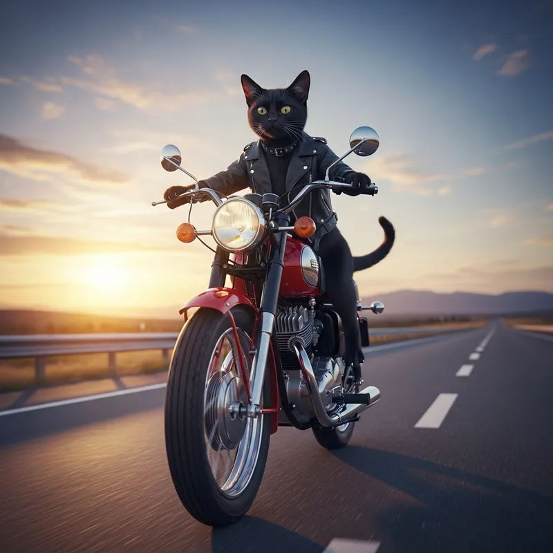Cat Riding a Motorcycle: Cute and Adventurous
