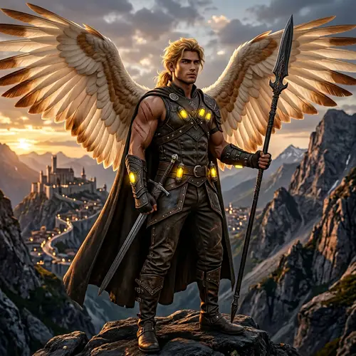 Elegant Illyrian Male Warrior: Ethereal Beauty and Power