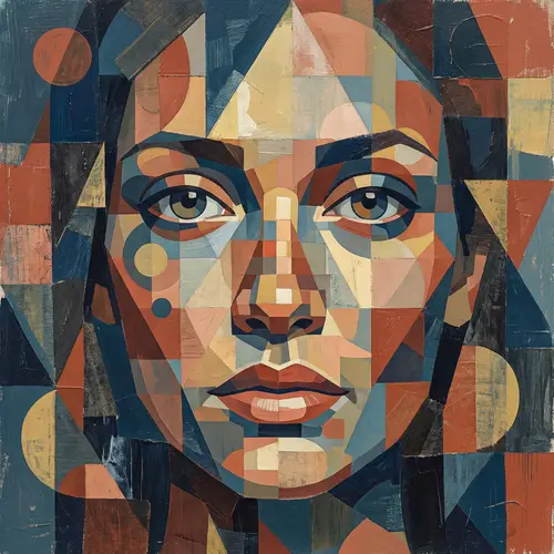 Geometric Female Face Art | Abstract Human-Like Qualities