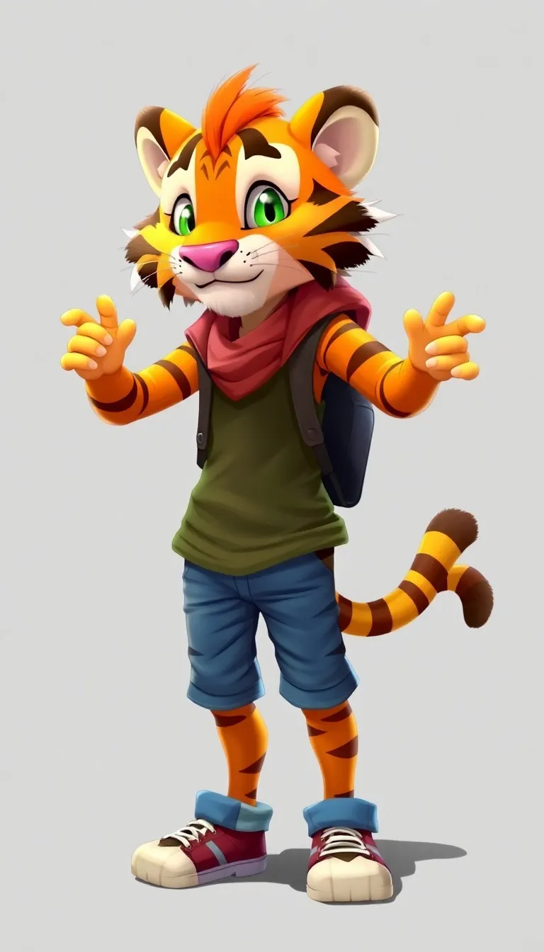Vibrant Anthropomorphic Tiger Character Design