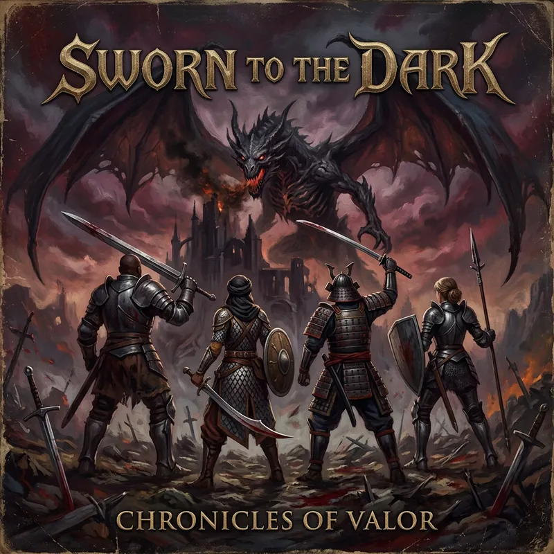 Epic Medieval Fantasy Warriors Battle Giant Villain