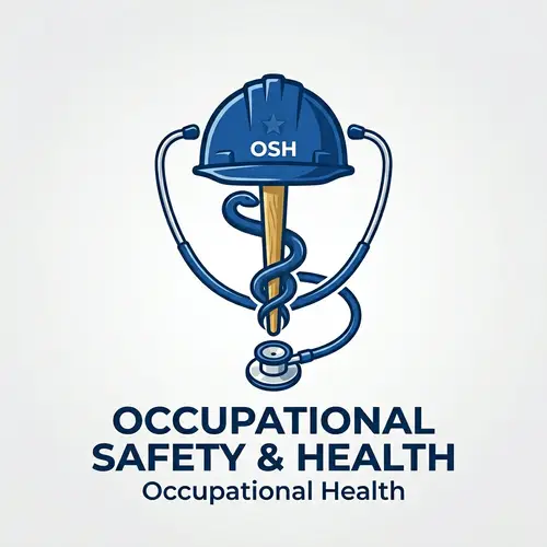 Construction Helmet & Medical Symbols Logo for Occupational Health