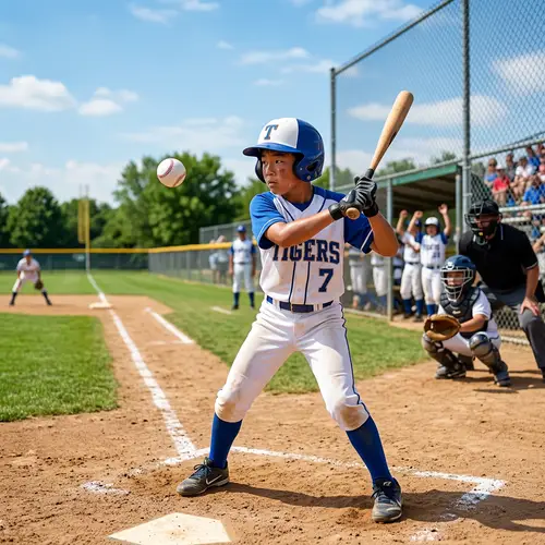 Asian Middle School Boy Playing Baseball | Youthful Enthusiasm