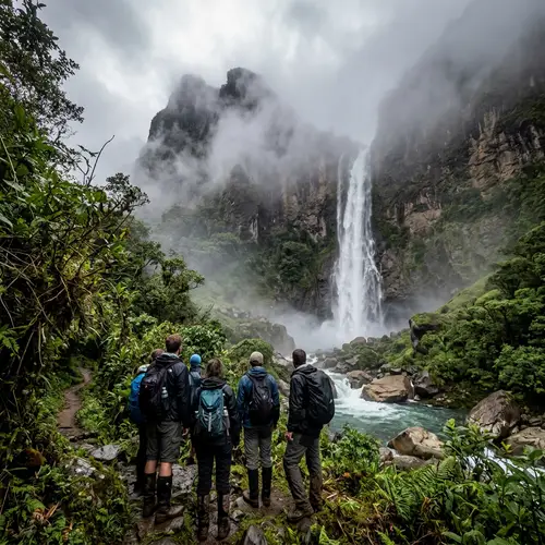 Spectacular Waterfall and Daunting Mountain View