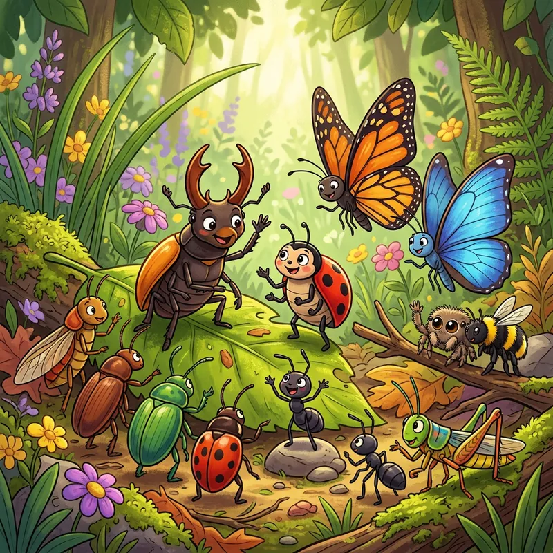 Vibrant Insect Gathering in Unity | AI Art Generator | Easy-Peasy.AI