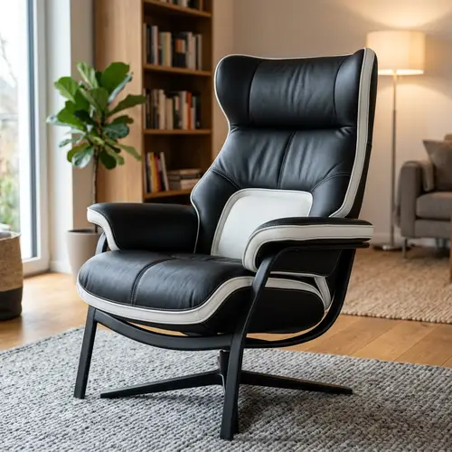 Black and White Leather Comfort Chair Design