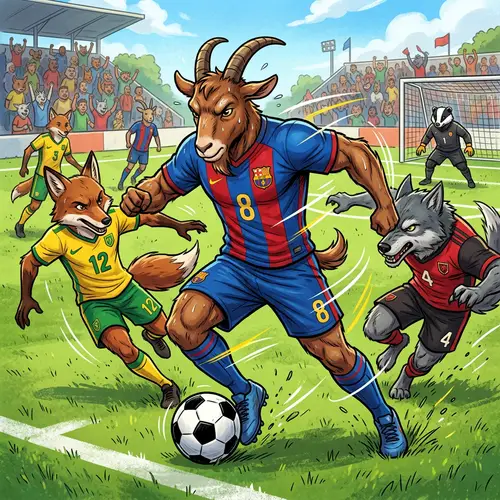 Anthropomorphic Goat Playing Football | Top-Level Athlete