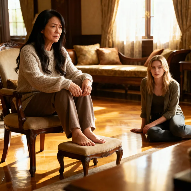 Elegant Living Room Scene with Women