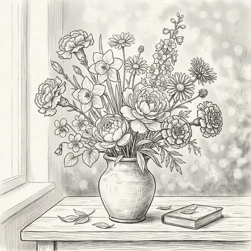 Stunning Still-Life: Birth Month Flower Bouquet Art