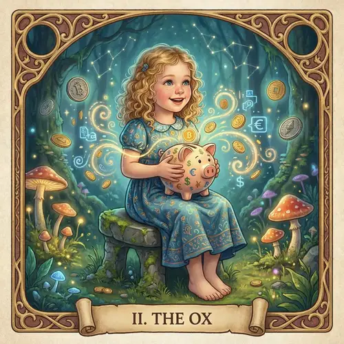 Adorable 3-Year-Old Girl with Piggy Bank | Global Currency Illustrations